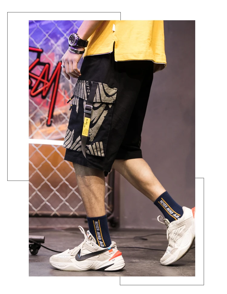 Мужские шорты спортивные хип-хоп Уличная летняя Военная хлопковая мужские бермуды m-xxxl повседневные мужские Трекинговые шорты