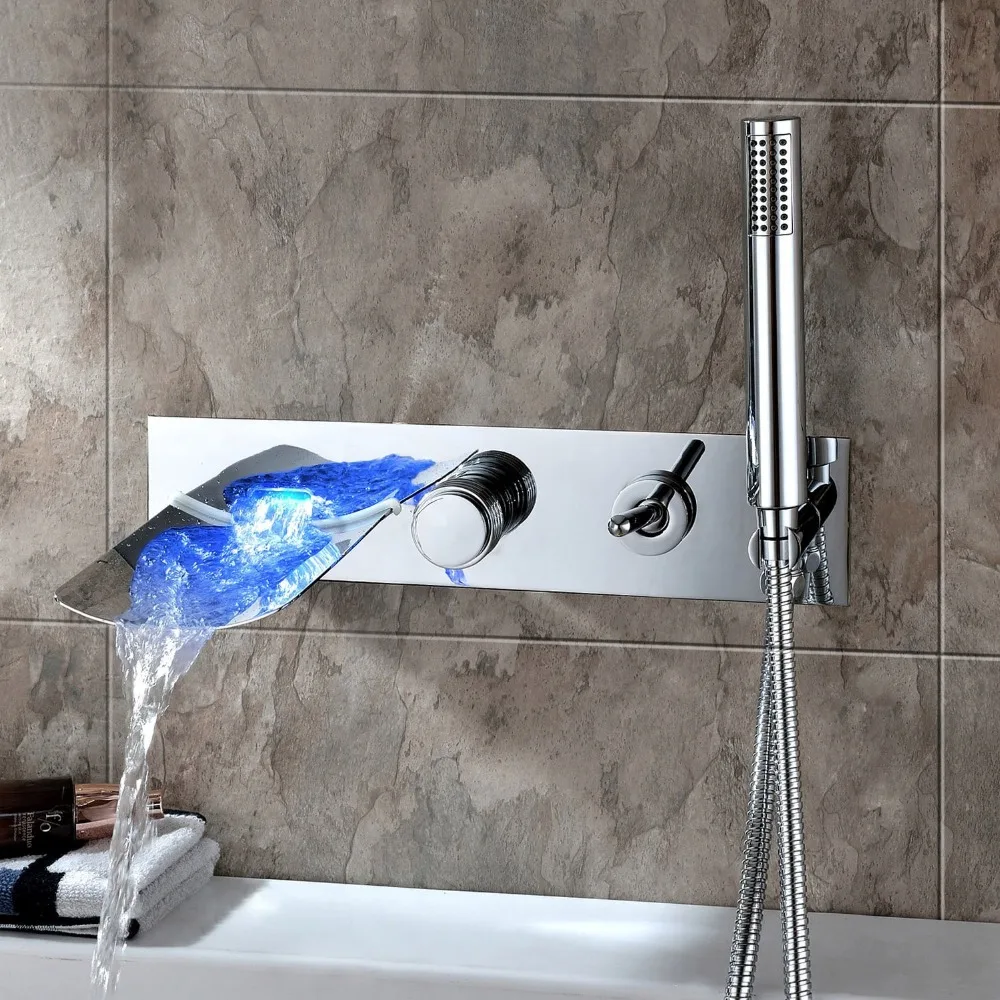 Краны в ванной в стену. Смеситель Mixer Modern Bath Faucet. Смеситель водопад для душа. Quyanre смеситель для раковины. Смеситель для ванны Hansgrohe водопад.