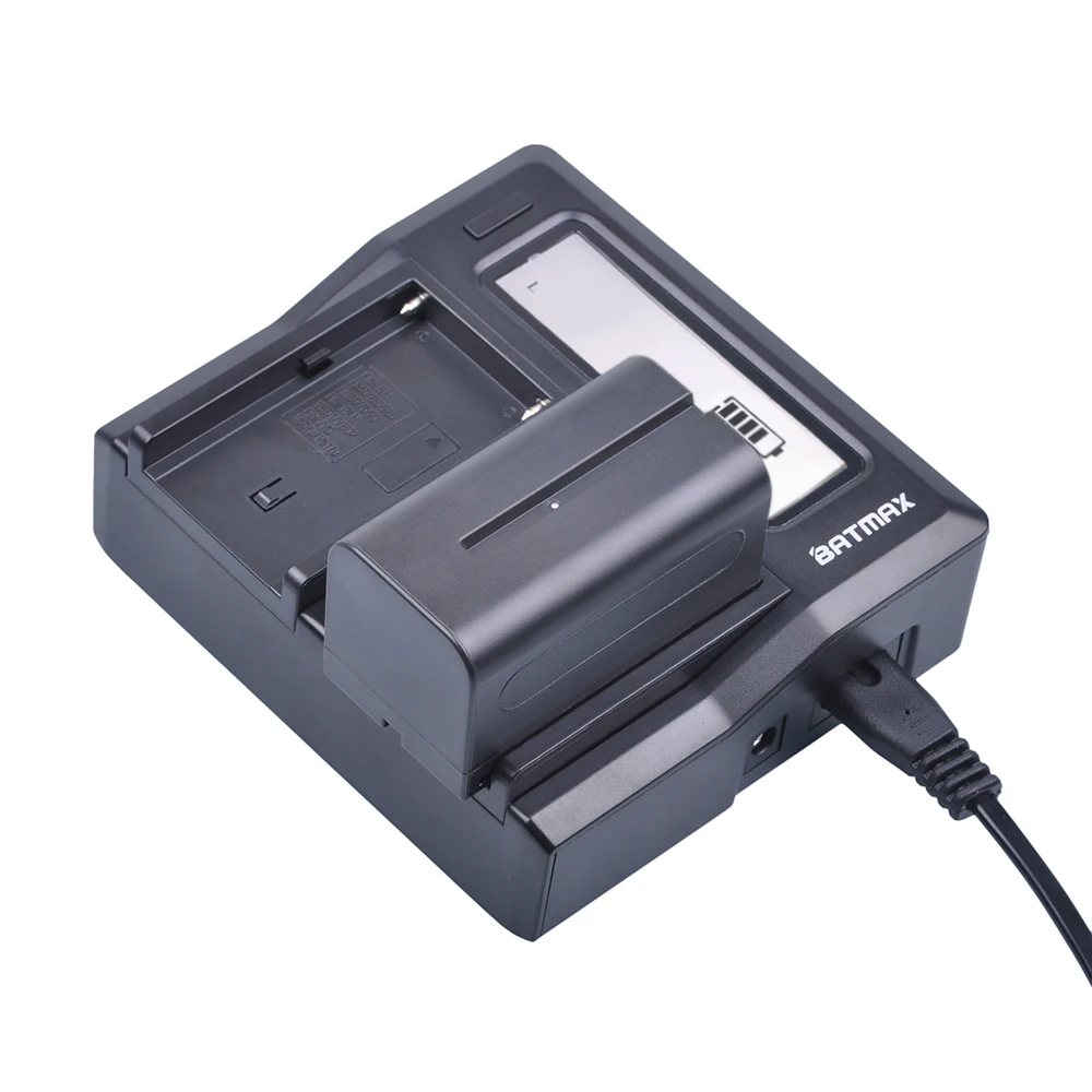 5200mAh NP F970 F550 NP F960 F950 NP F750 Battery Ultra Fast LCD Dual AC Charger