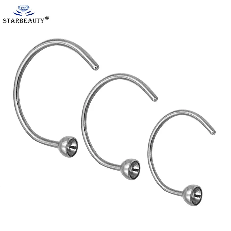 

Wholesales 10Pcs/Lot 316L Surgical Steel Nose Rings Stud Part without Zircon 0.8*6/8/10mm Nose Earring Jewelry Piercing