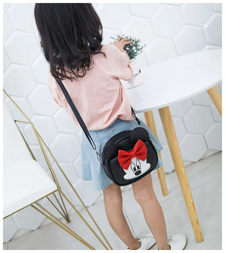 Bonito dos desenhos animados Minnie PU Ombro Bolsa Crianças Moeda