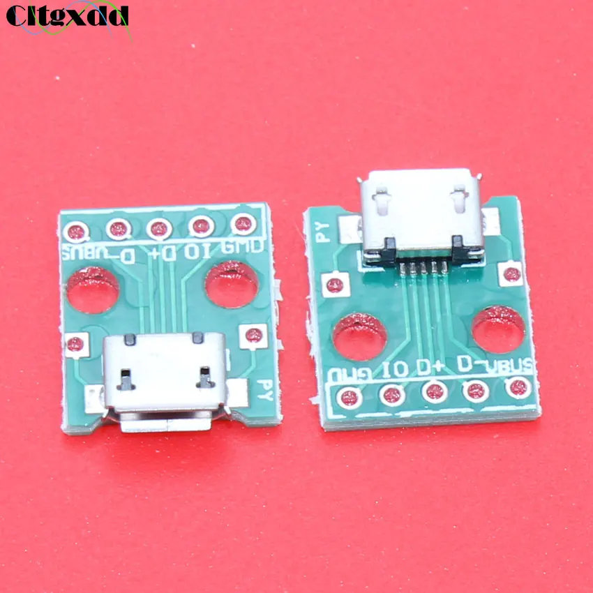 

cltgxdd 1pcs Micro USB jack to DIP adapter 5pin Female socket Connector B Type PCB board Converter