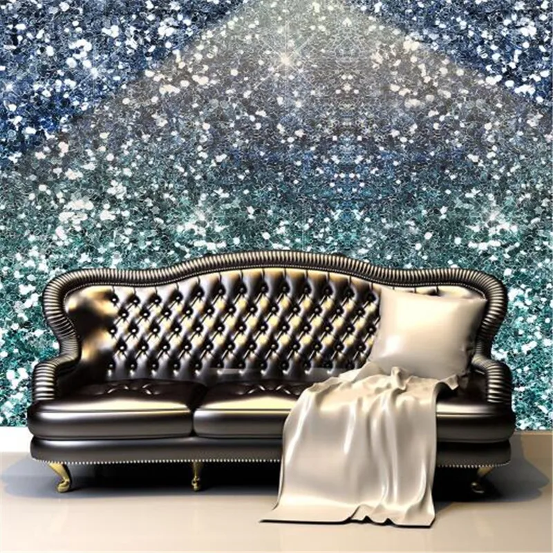Звездное небо бар обои KTV домашний Декор Гостиная тема отель пользовательские фото обои для гостиной блестящие Серебристые фрески