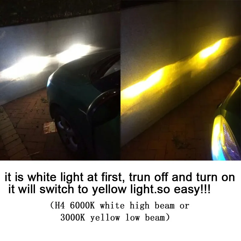 2 шт. Автомобильные светодиодные лампы H1 H3 H4 H7 3000k 6000K 9005 k|Передние LED-фары для авто|