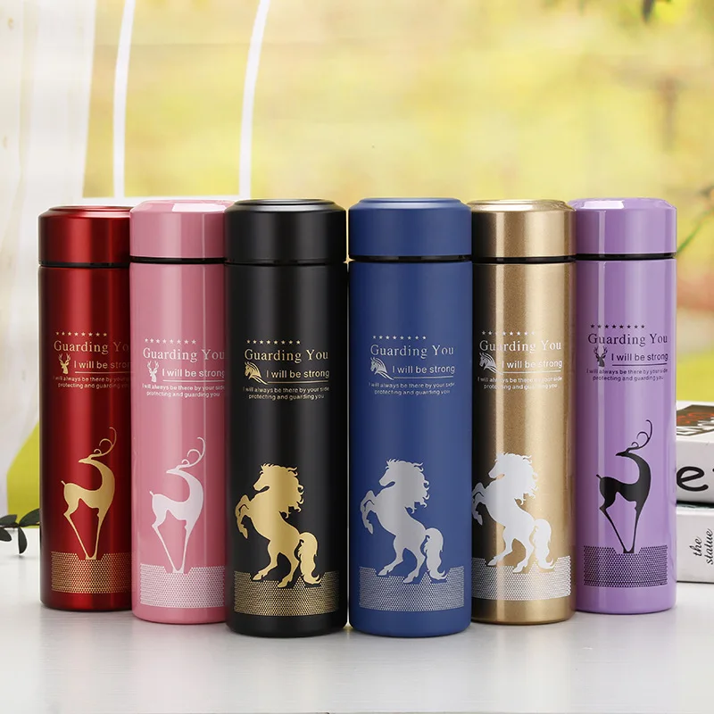 

New Creative Business Thermos Double Layer Stainless Steel Vacuum Flask Horse Deer Thermal Insulated Mug Coffee Tea Tumbler Cup