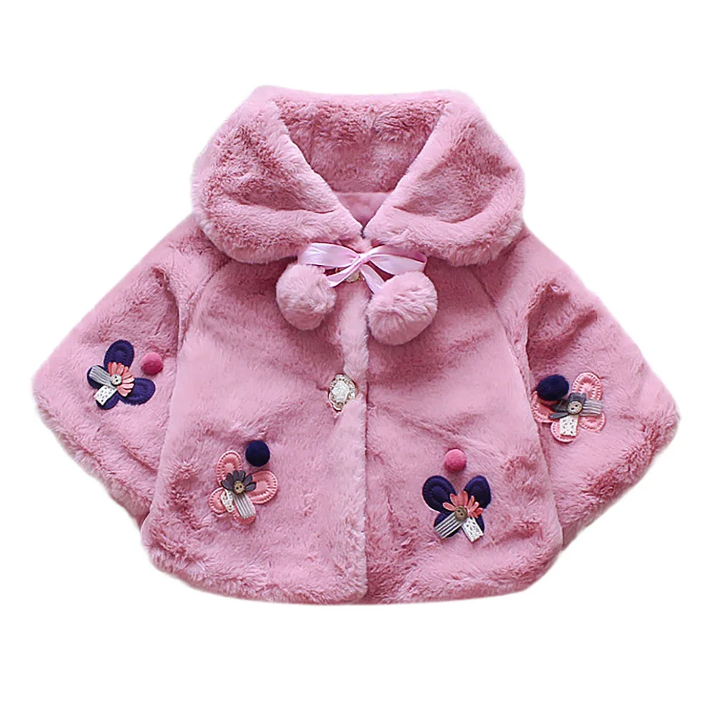 

TELOTUNY Baby girl cute Plush and velvet warm Coat Infant Girls Autumn Winter Coat Cloak Jacket Thick Warm Clothes Z1011