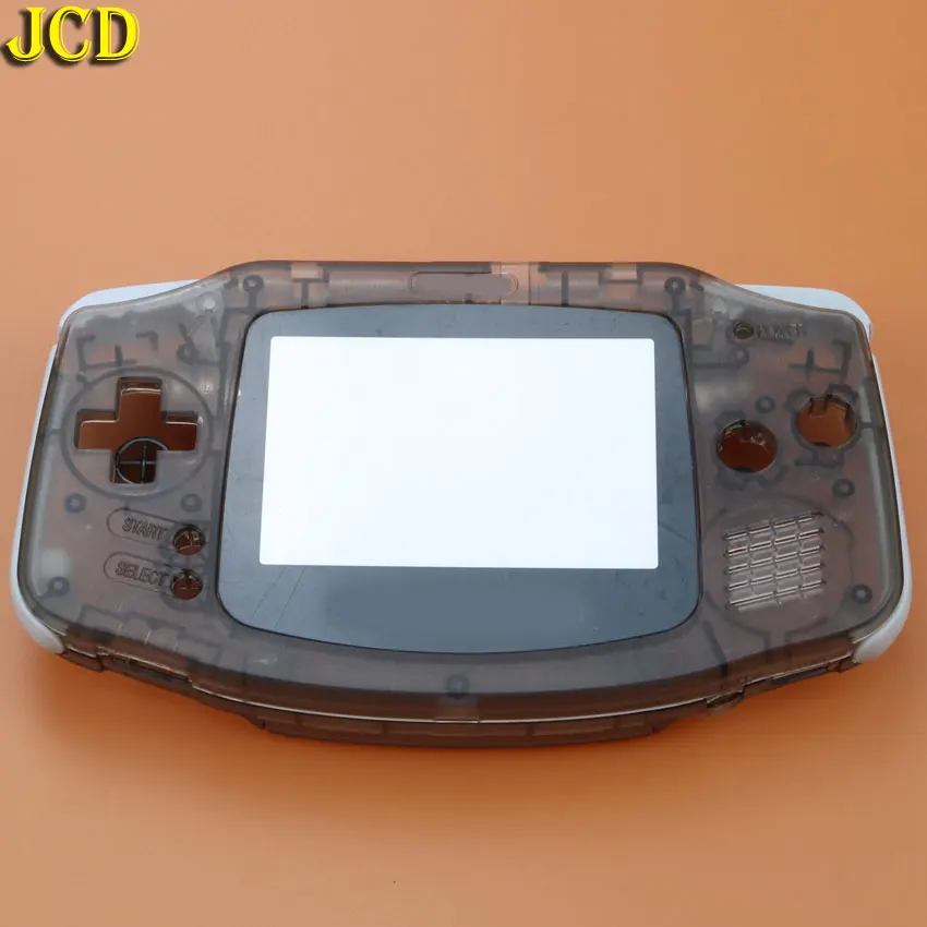 JCD 1 шт. пластиковая оболочка Крышка для игровая приставка GBA корпус Оболочка Чехол+ защита экрана объектива+ наклейка этикетка для Gameboy Advance - Цвет: Transparent black
