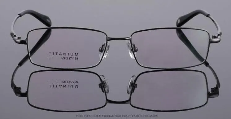 Чистый титан для мужчин полный обод оправы для очков Роскошные деловые очки с диоптрией близорукость Rx able наивысшего качества
