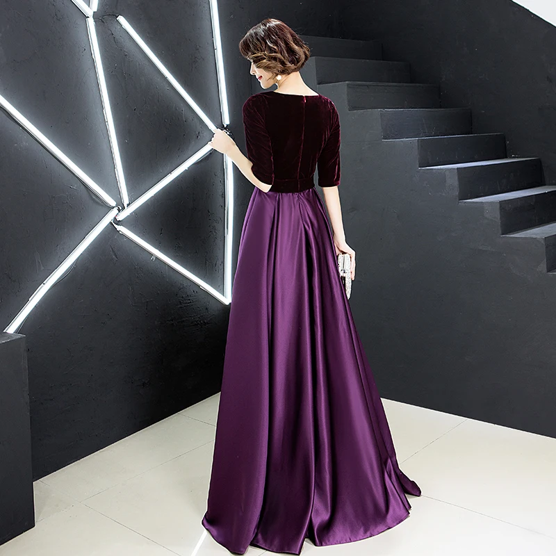Elegant Velvet Evening Dress 2019 V Neck Floor Length Evening Gown Women Evening dresses Long vestidos de fiesta LYFY122 Elegant Velvet Evening Dress 2019 V Neck Floor Length Evening Gown Women Evening dresses Long vestidos de fiesta LYFY122