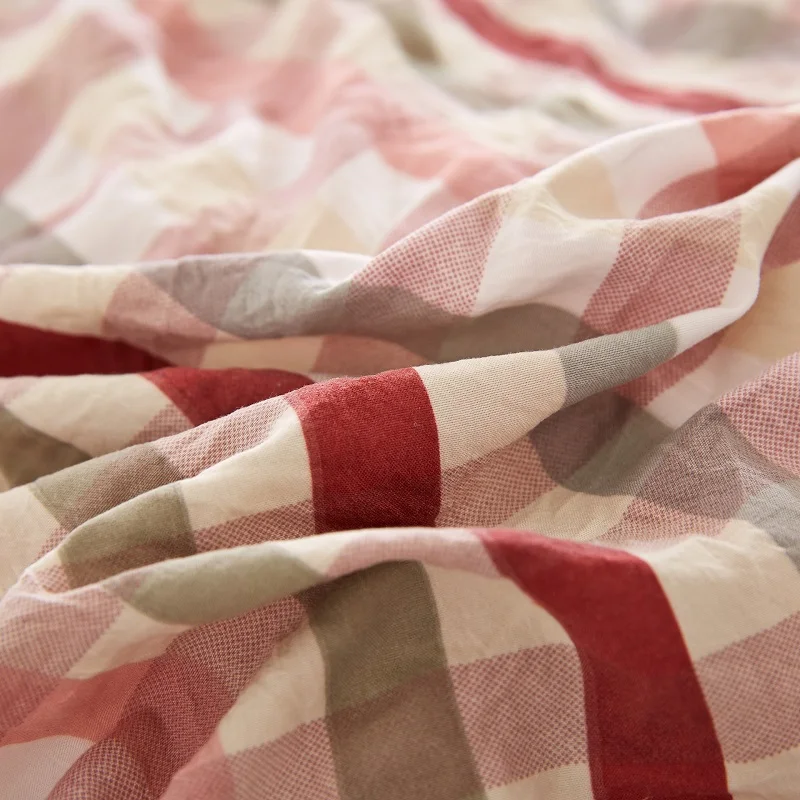 Домашний текстиль полосатые постельные принадлежности наборы 3/4 шт розовый мыть хлопок полиэстер мягкий пододеяльник постельное белье наволочки микрофибра простыню