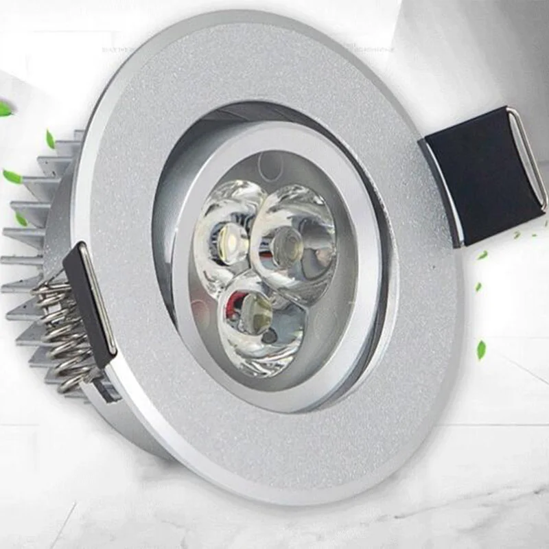 

1pc silver Dimmable Led downlight light Ceiling Spot Light 1w 3w ac85-240V ceiling recessed Lights Indoor Lighting Free shipping