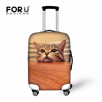 

FORUDESIGNS Kawaii Cat Luggage Protective Cover Cute Animal Pug Dogs Travel Suitcase Dust Cover Elastic Waterproof Case Covers