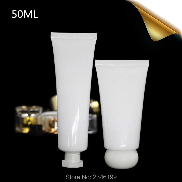50ML 50g 50pcs White Plastic Cosmetic Soft Tube Hand Cream Sunscreen