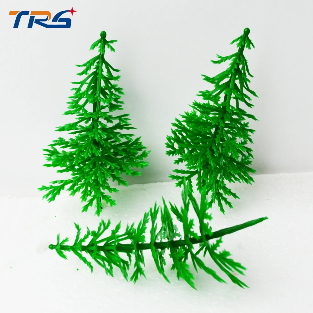 

100pcs Scale Model For Railway Pine 6cm Height Miniatre Plastic Tree Arm Miniature Landscape