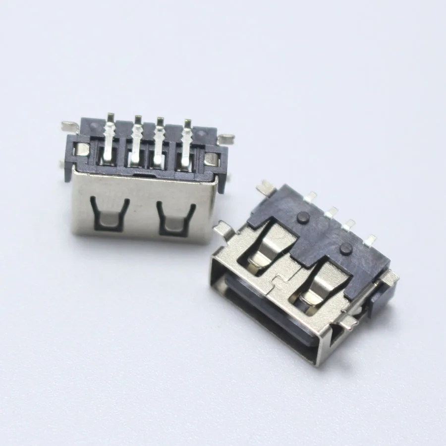 4 шт. SMD usb type A гнездовой разъем 4PIN AF 10,0 PCB монтажный Разъем черный плоский край DIY ремонт телефона игрушки запчасти