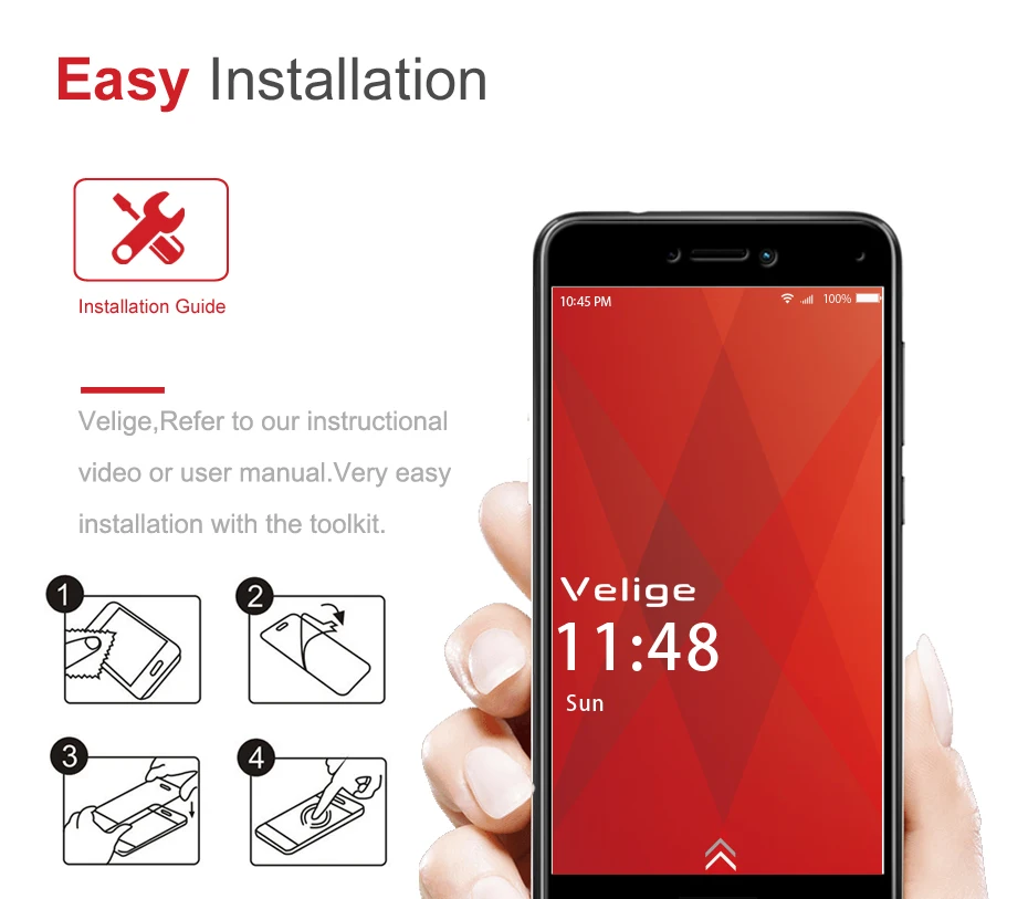 Velige 9H Full Cover Tempered Glass for Huawei Honor 8 Lite Honor8 8Lite Screen Protector HD Clear Ultra Thin Safety Glass Film (2)