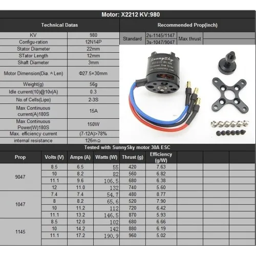 Что означает маркировка kv на двигателе квадрокоптера Пульт дистанционного управления SunnySky X2212 KV980 высокоэффективный Мультикоп