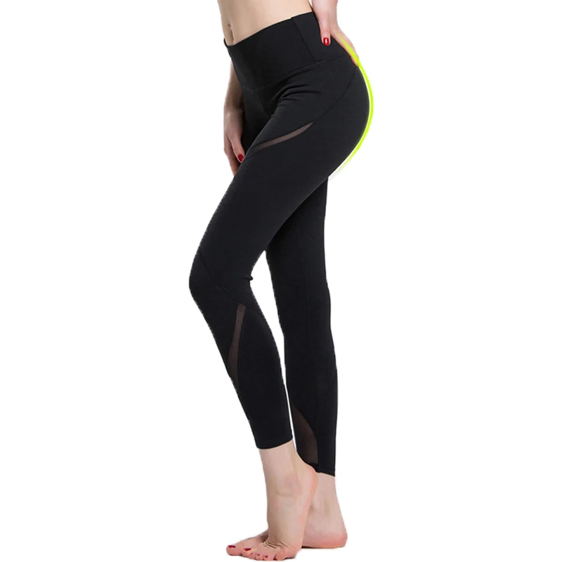 Women Yoga Sport Pants Mesh Black Gym Fitness Leggings Sex