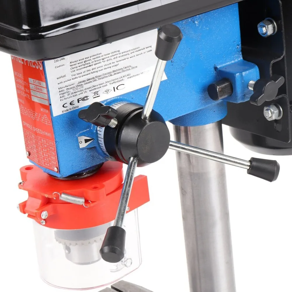 9 Speed Pillar Drill 16mm Chuck 550w Motor Press Bench Top Mounted Drilling