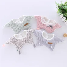 360 градусов цветок Звезда нагрудник для девочек Детские хлопковые непромокаемые детские нагрудники мода круглый вырез нагрудники для маленьких девочек одежда