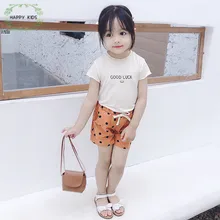 Детские шорты; хлопковые льняные шорты в горошек для девочек; модные шорты; Одежда для девочек; милые летние шорты в повседневном стиле; DKZ249