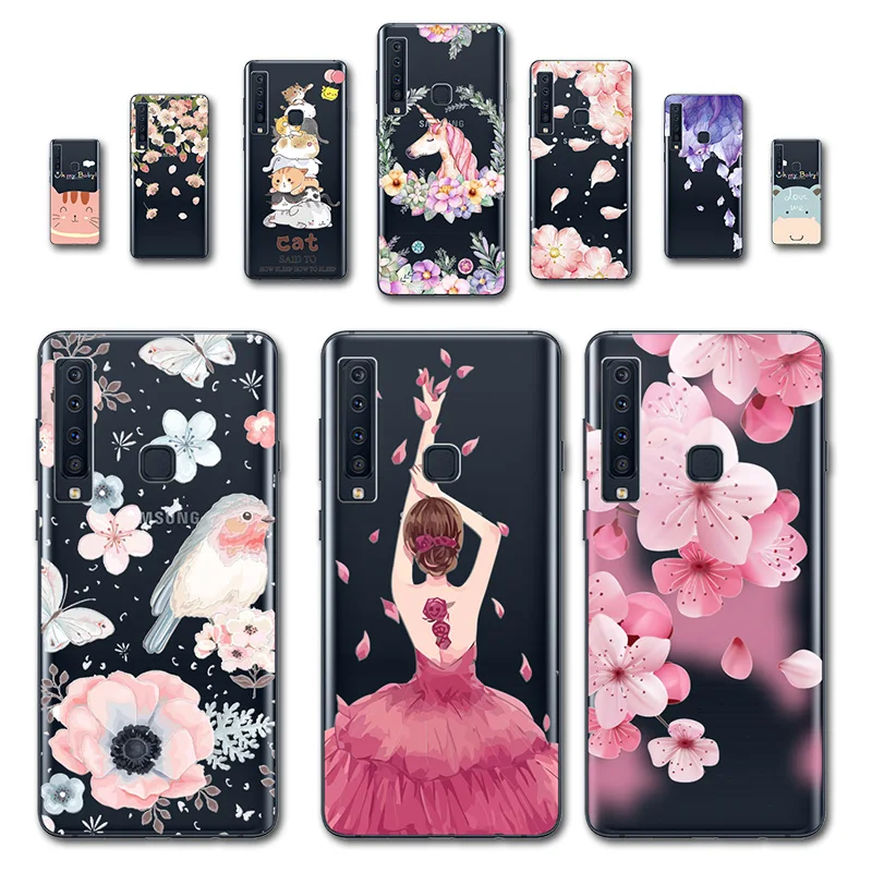 

3D Relief Lace Case Soft TPU Bags For Samsung A9 2018 A920F A920 SM-A920F Flower Cover Capa For SamsungA9 2018 Phone Bags Coque