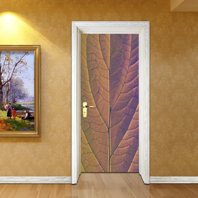3d наклейка на дверь холодильника в виде листьев|wallpaper wall|3d 3dwallpaper home decor |