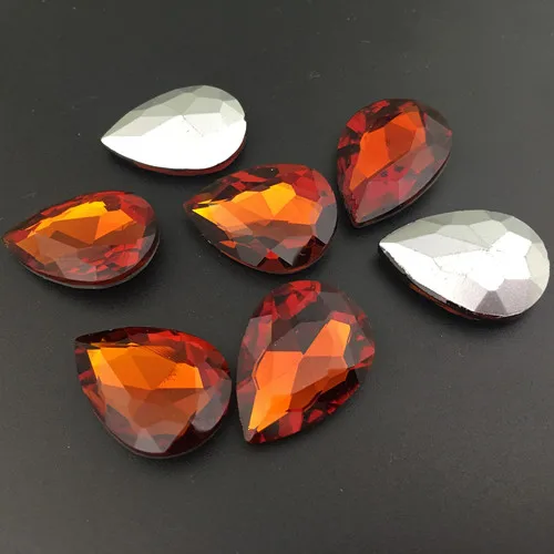 4x6mm~30x40mm Colors Teardrop Glass Crystal Fancy Stone Pointed back Pear Rhinestone Droplet Beads for Jewelry Making 