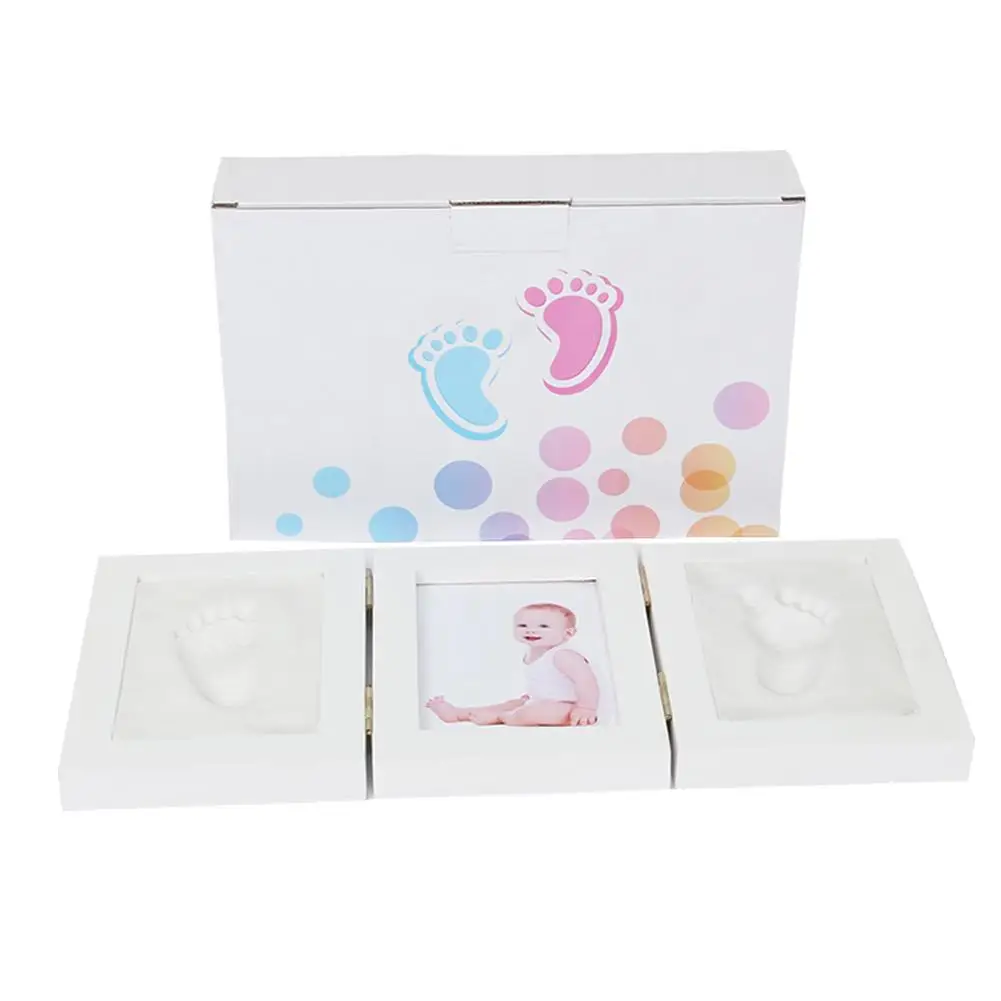 Hand And Foot Print Commemorative Photo Frame Baby Hand And Foot Print Hand And Foot Ink Mud Creative Baby Birthday Souvenir