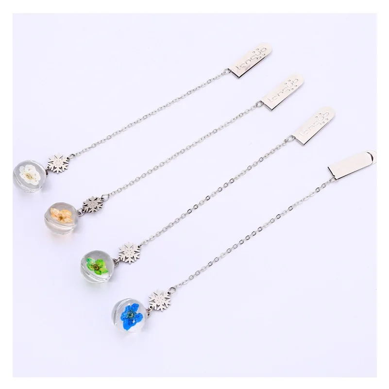 

Creative Flower Bouquet Crystal Series Metal Pendant Bookmark Book Holder Message Card Gift Stationery