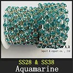 Rhinestone Chain Aquamarine xzs002