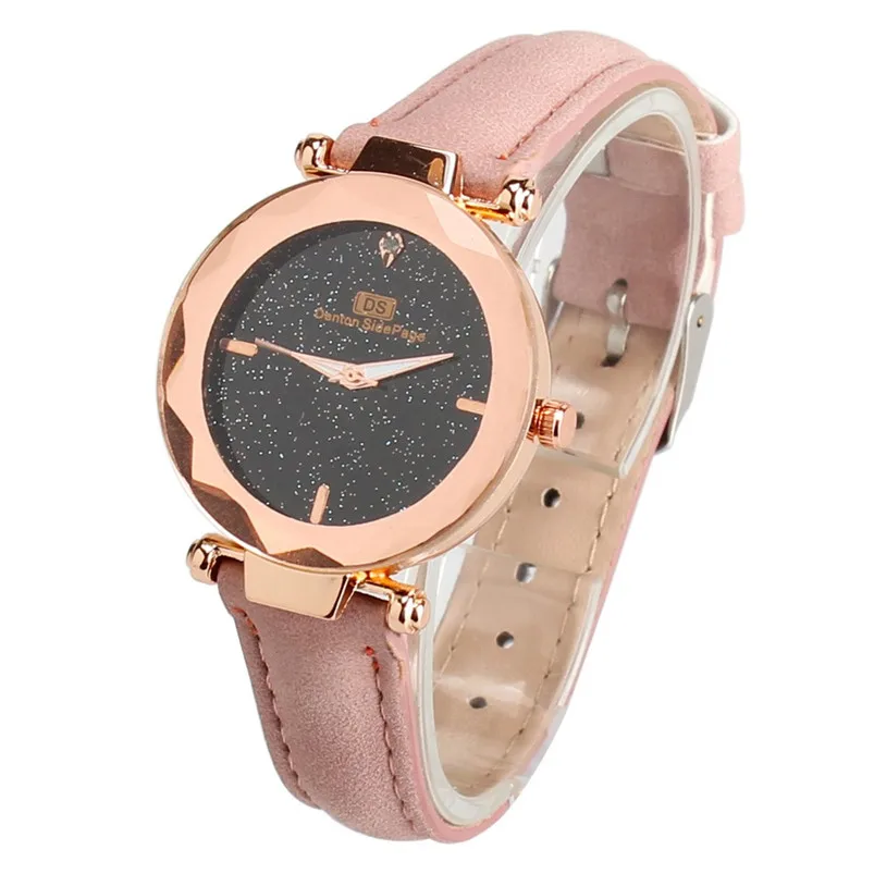 High Quality women fashion casual watch Leather Band Analog Quartz Round Wrist Watch Watches Clock Montre Femme Best Gift D31 (4)