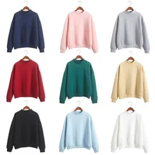 YZ Kpop Sweatshirt Women 2019 Autumn New Solid Color O Neck Plus Size Ladies Casual Sweatshirt YZ Kpop Sweatshirt Women 2019 Autumn New Solid Color O Neck Plus Size Ladies Casual Sweatshirt