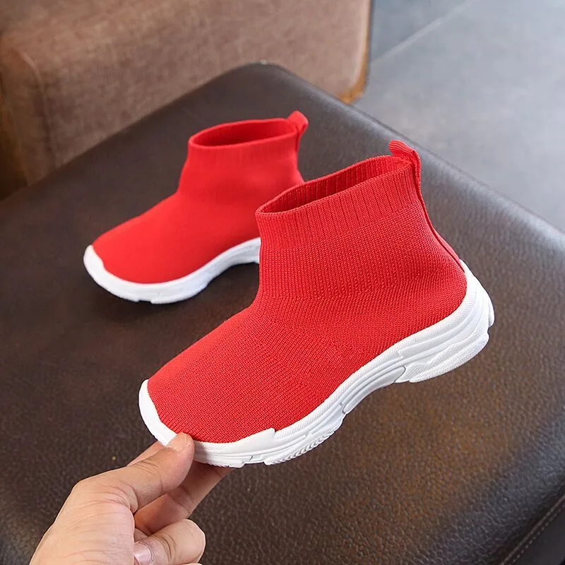 مريح الاطفال الجوارب حذاء رياضة للفتيات الفتيان أحذية تنفس الهريسة النسيج الأزياء الفتيات رياضية للأطفال أطفال أحذية