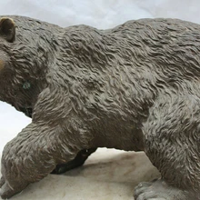 USPS в США S2110 1" Китайский Бронзовый Фэн-Шуй Народная полярные Моря черный Медведь Животных Статуя скульптура