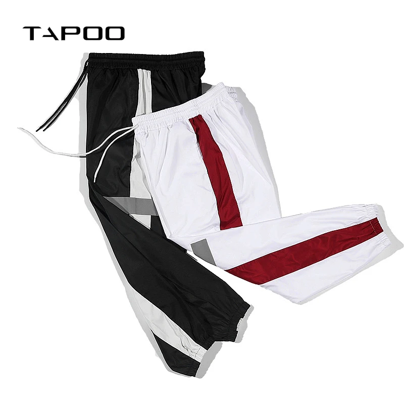 

2018 Men casual track pants 3M Reflective stripes side stripe Hip Hop jogger pants high street male sweatpants leisure trousers