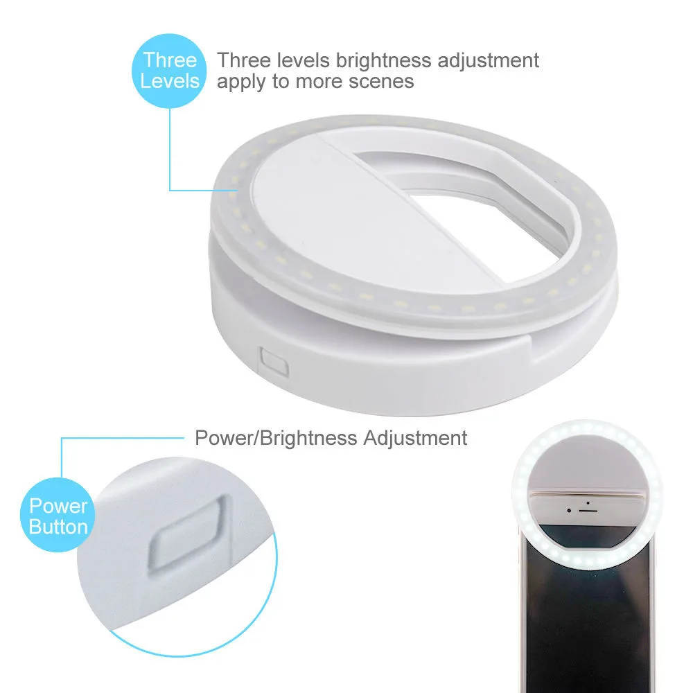 Портативная селфи 36 светодиодное кольцо вспышки объемный свет камеры для мобильного телефона iPhone длительный светодио дный лампы ночной с использованием натуральных
