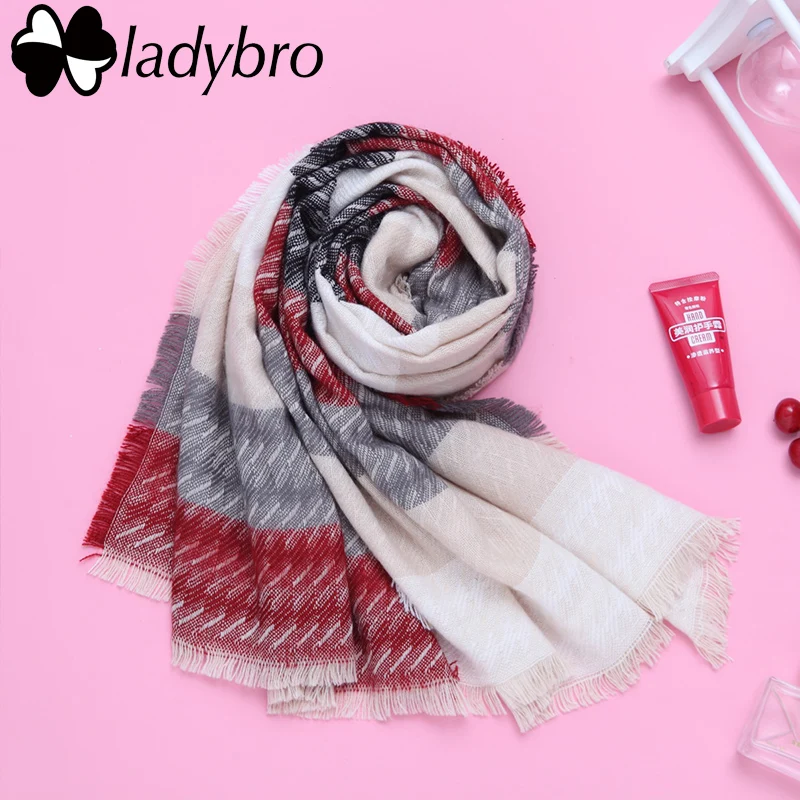 Ladybro Knit Women Scarf Winter Wrap Pashmina Scarf Female Brand Designer Lady...