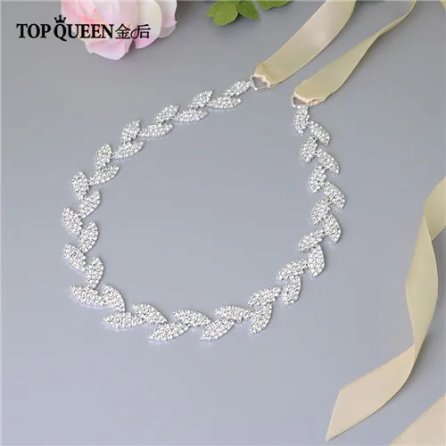 TOPQUEEN, S198-S, свадебный пояс, свадебные пояса, Стразы для свадебного пояса, вечернее платье, пояс, женские Стразы, ремни для свадебного платья - Цвет: Champagne