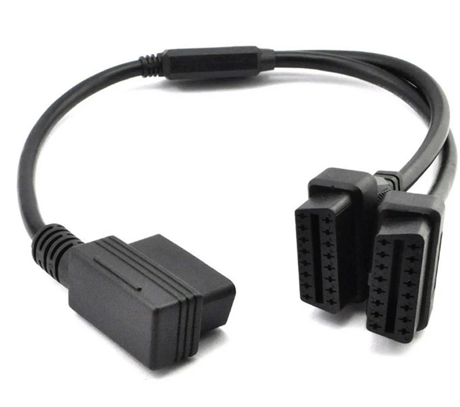 

Professional External ODB2 ODB II Splitter Extension Y 16 Pin Cable Male to Dual Female Adapter