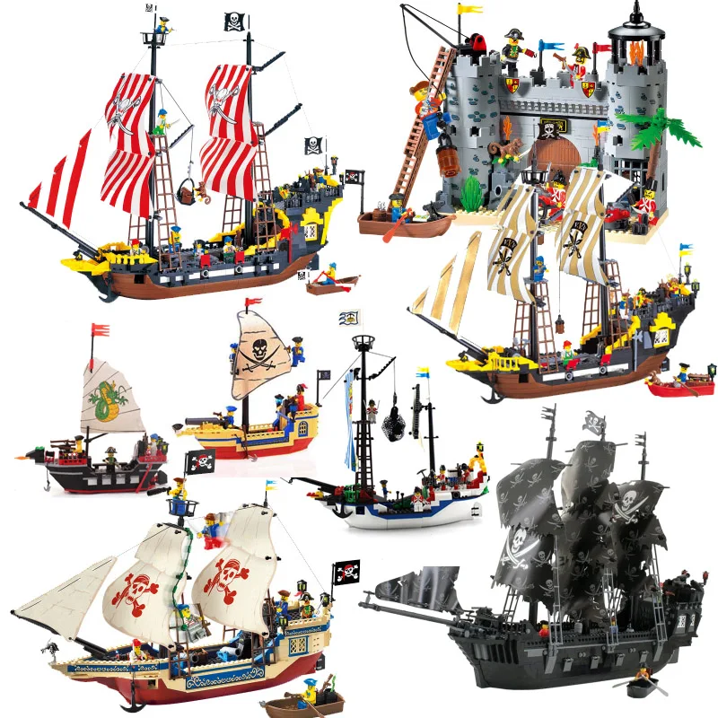 

New Pirates of The Caribbean Bounty Pirate Ship Enlighten Model Building Blocks Bricks Toys Christmas Gift toys for kids