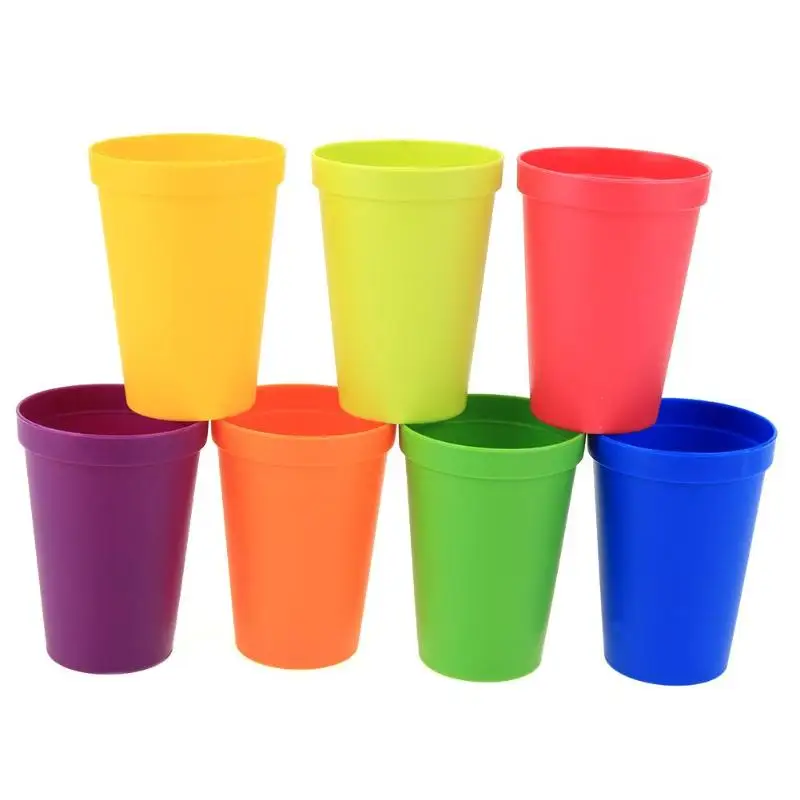 7 шт./компл. 7 цветов пластиковые чашки радужного цвета портативная чашка для Пикника Туризма чашка для кофе воды Кухонные приспособления 4,6*9,2 см