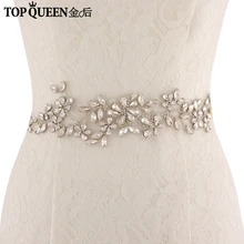 TOPQUEEN SJD-S283 Кристалл Стразы вечернее платье платья Аксессуары свадебные Ремни Пояса Свадебный эластичный пояс