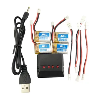 

4PCS 3.7V 150mah lithium battery and 4 in 1 charger hot aircraft battery E010 H36 Horizon Helicopter Parts E010 H36 battery