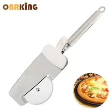 ФОТО obrking stainless steel pizza cutter pizza knife cutter pastry pasta clip pastry dough slicer pizza wheels roller kitchen tool