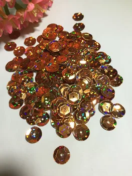 

750pcs/lot 10mm Cup Laser Bright Sequin Round Paillettes Sewing Hologram Sequins Craft DIY Accessory Laser Coffee Brown