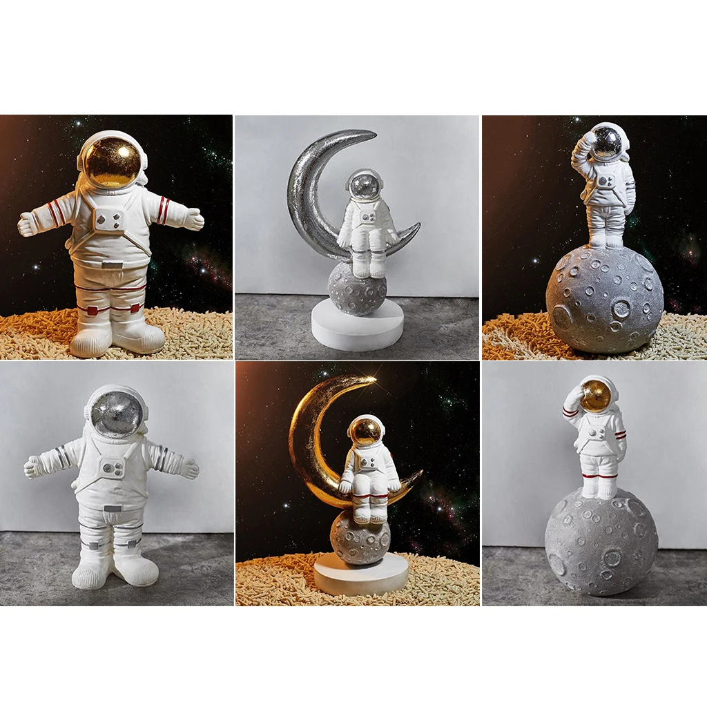 Creative Space Man Astronaut Sculpture Cosmonaut Figurine Model Resin Crafts Statue Home Decoration