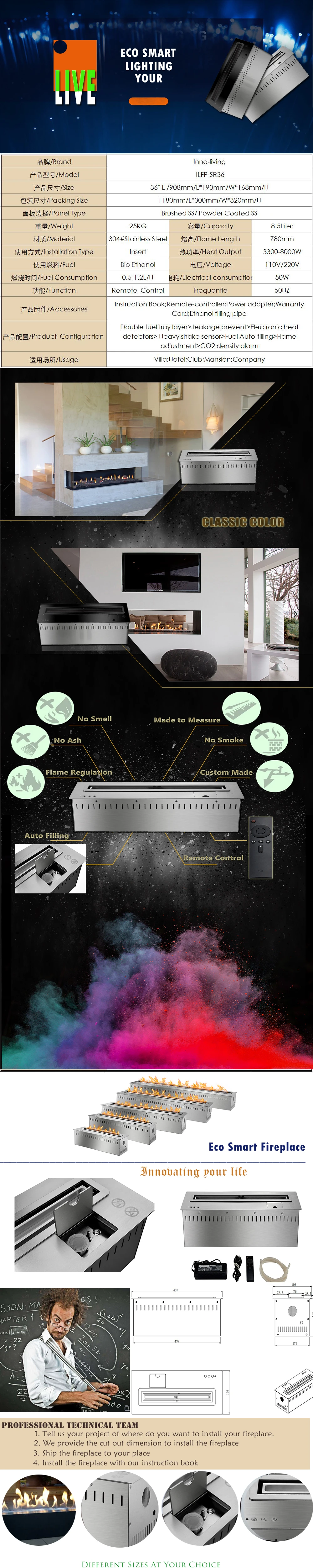 Inno Live 90 см современный черный/серебристый biochimenea