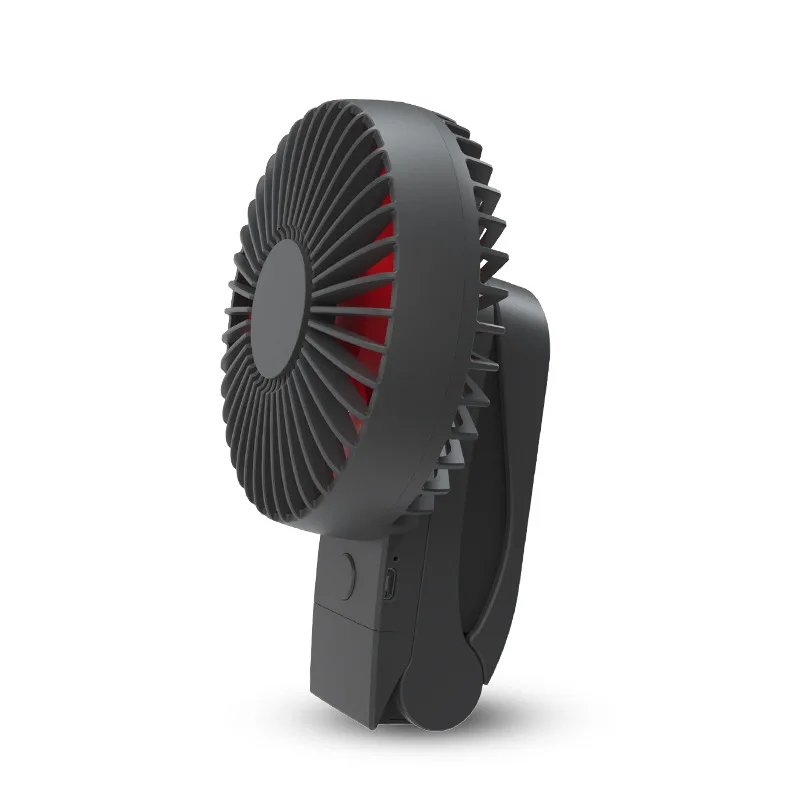 Портативный охлаждающий мини-usb вентилятор 4000 мАч, 4 скорости, вращение на 360 градусов, перезаряжаемый воздушный вентилятор, зарядка через Usb, Настольный зажим Fa - Цвет: Black