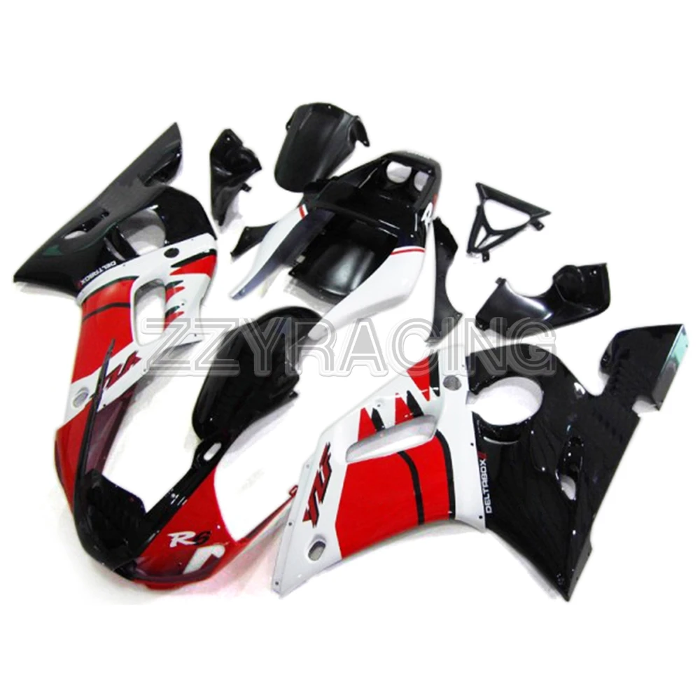 

Injection Fairings for Yamaha R6 1998 - 2002 99 00 01 Complete Panels Kit 1999 2000 2001 ABS Plastic Body Kit White Red Covers